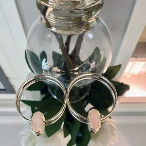 Kendra Scott Gold Elora Earrings in Rose Quartz